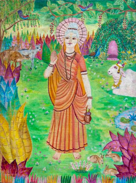 Paurnamasi Devi - oil painting on board